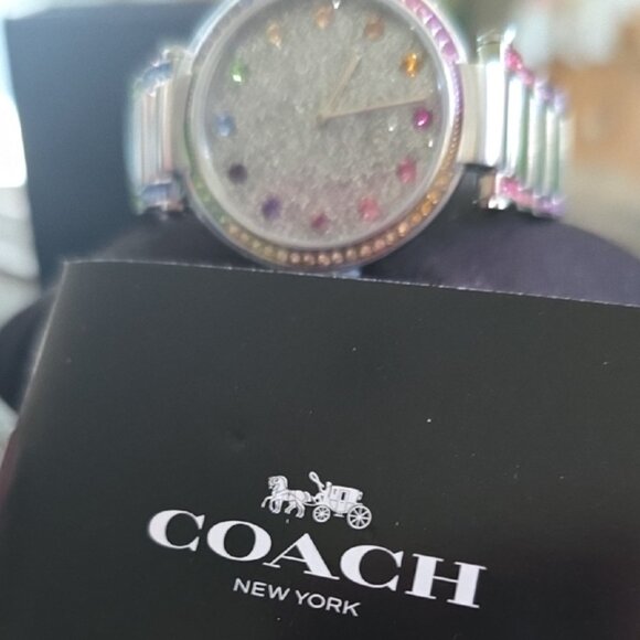 Coach Silver Watch with Sparkling Face and Metallic Band main image 4